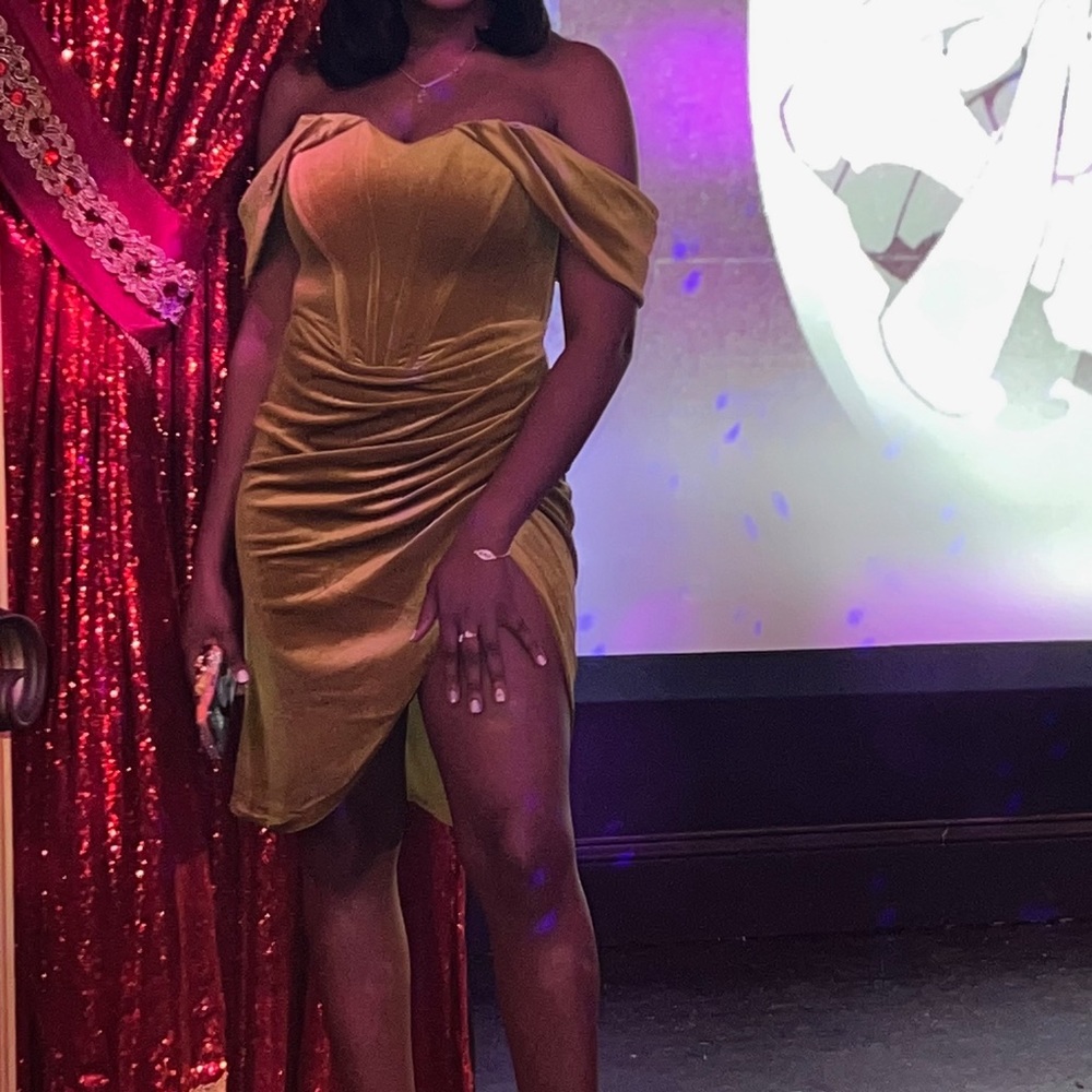 Velvet Macha Green Dress